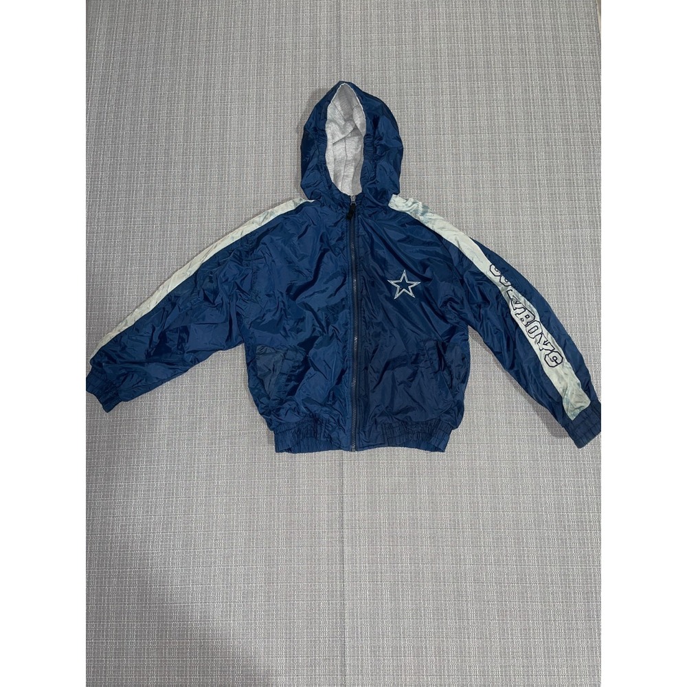 Vintage Boys Dallas Cowboys Windbreaker Jacket Medium 10-12  NFL‎ Genuine Stuff